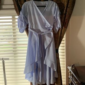 Perfect Top Shop blue V-Neck wrap dress.